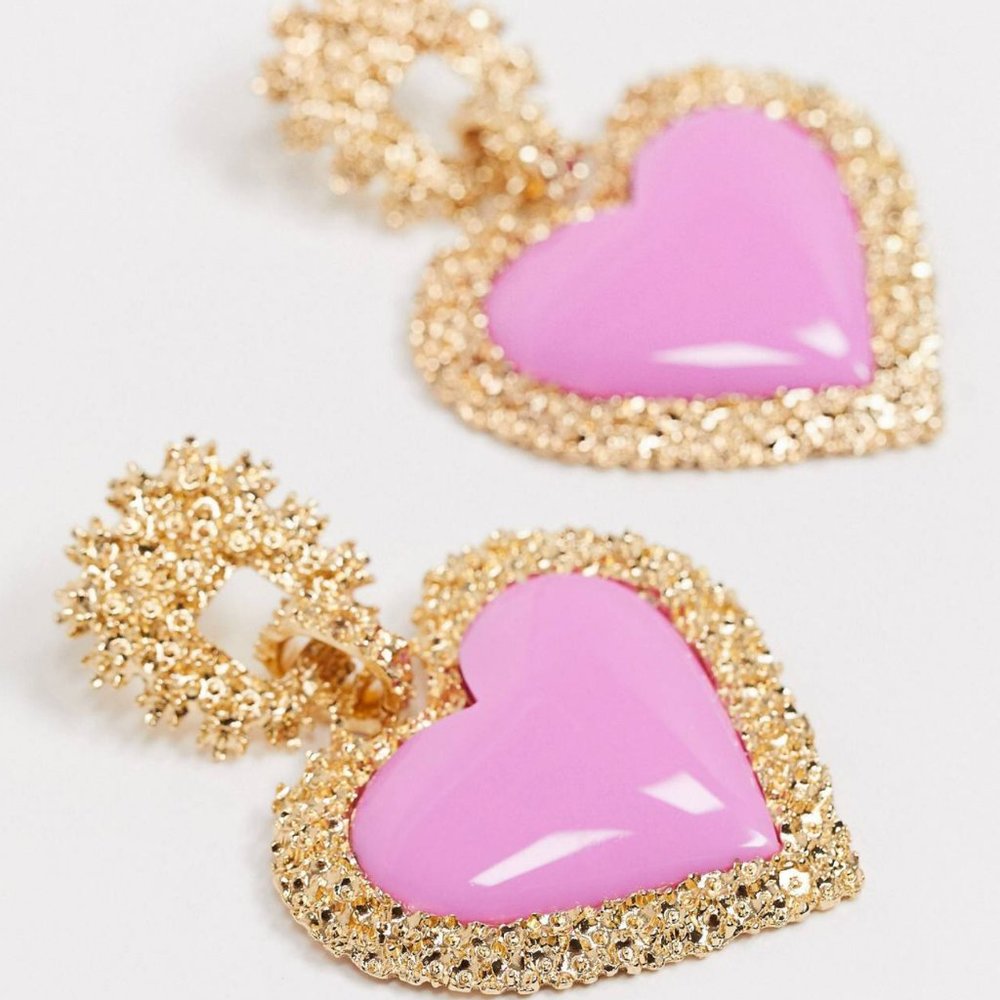 4 for $15 - Barbie Pink Heart Earrings